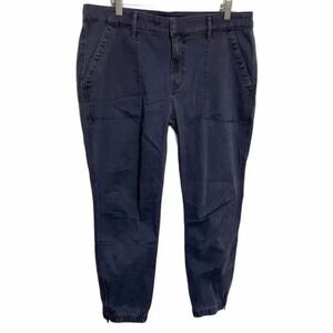 Express Jogger Pants Size 8 Navy Blue Utility Cargo Ankle Zip Stretch